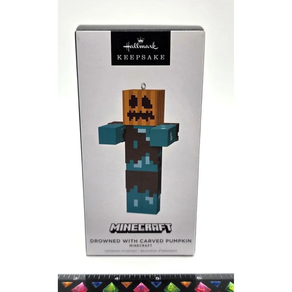 2024 Hallmark Minecraft Drowned With Carved Pumpkin Keepsake‎ Ornament New